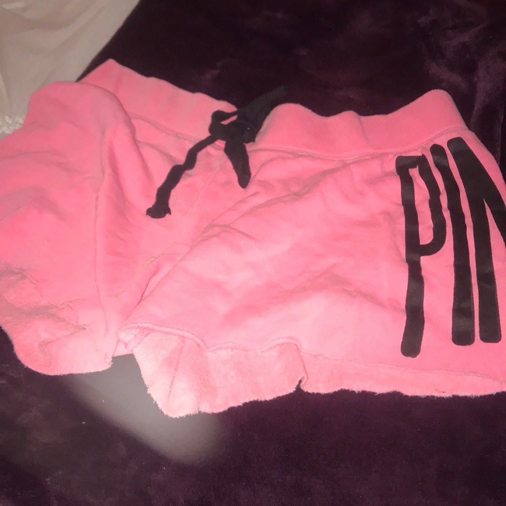 Pink soft sweatpant shorts
